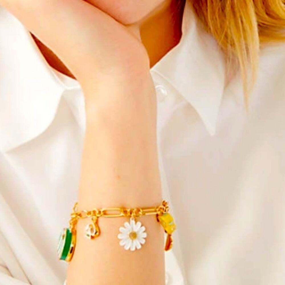 Kate Spade Gold off we go travel charm bracelet NWT -Dust Bag Included - Picture 3 of 7